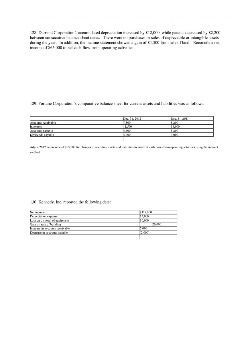 Statement of Cash Flows Questions Part 3 - Page 4