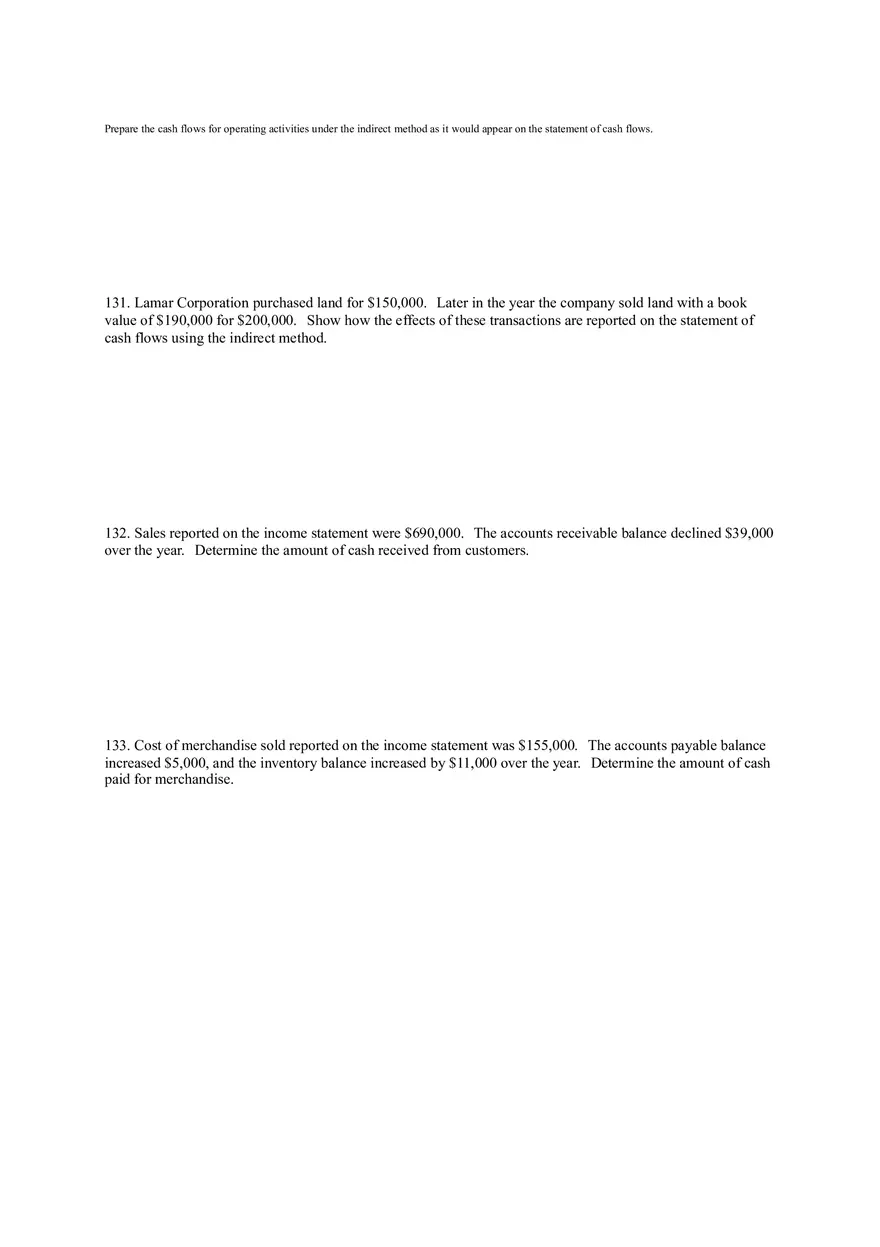 Statement of Cash Flows Questions Part 3 - Page 5