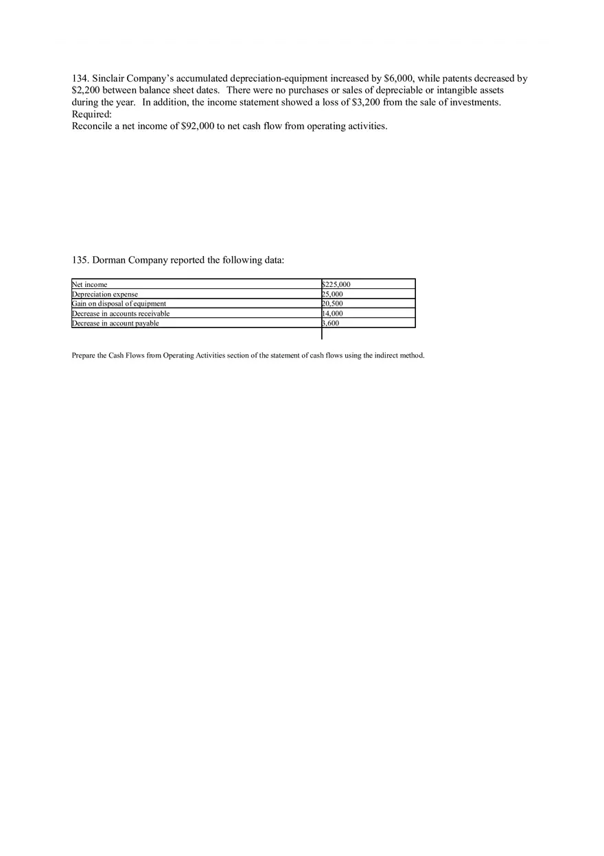 Statement of Cash Flows Questions Part 3 - Page 6