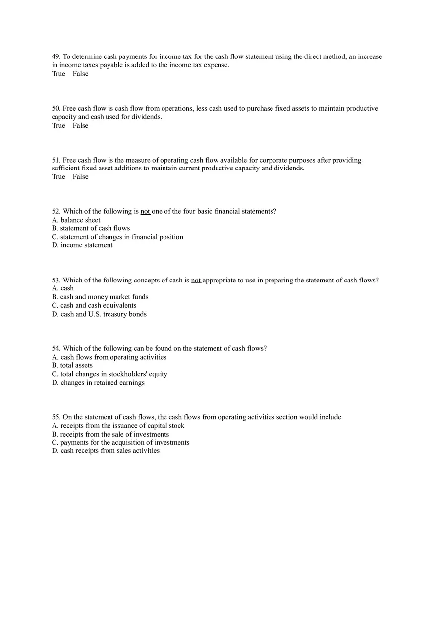 Statement of Cash Flows Questions Part 1 - Page 7