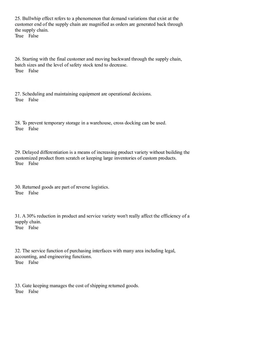 Industrial Engineering Supply Chain Management Questions - Page 8