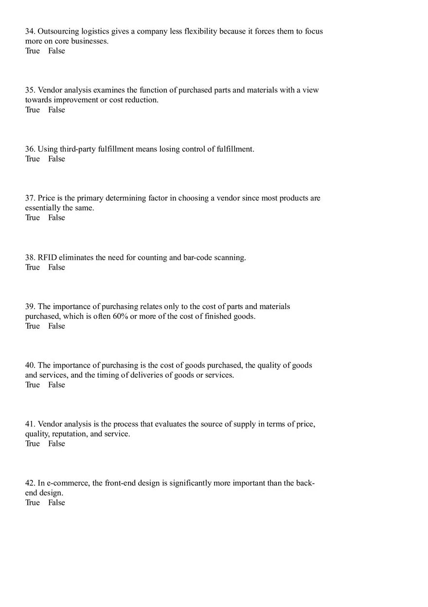 Industrial Engineering Supply Chain Management Questions - Page 9