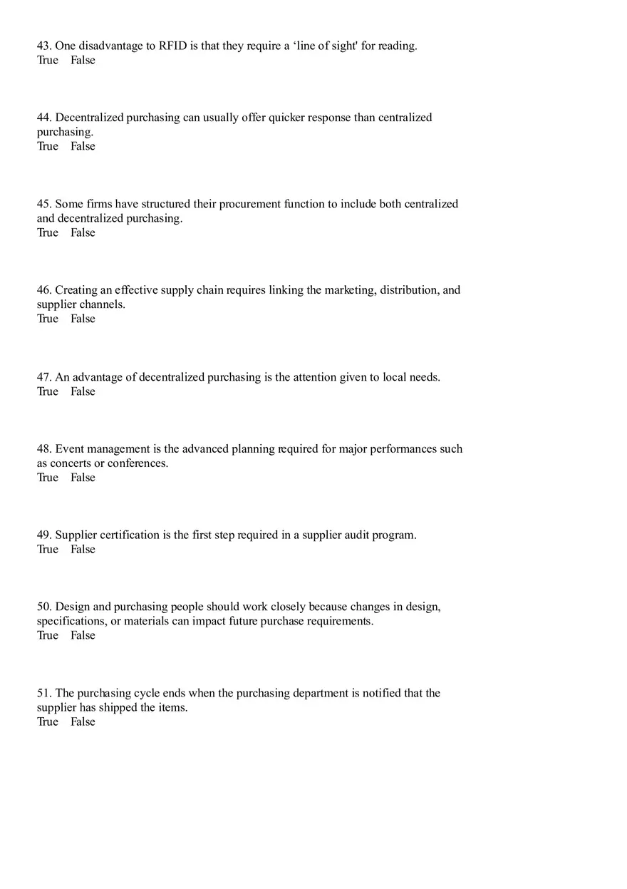 Industrial Engineering Supply Chain Management Questions - Page 10