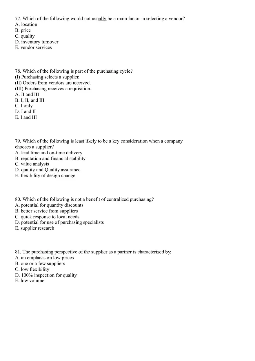 Industrial Engineering Supply Chain Management Questions - Page 4