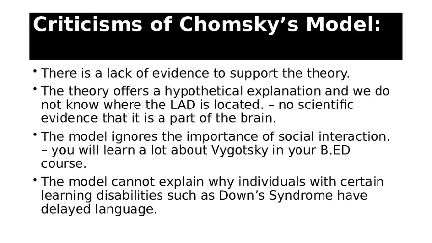 Chomsky and What is Language and How It is Acquired - Page 9