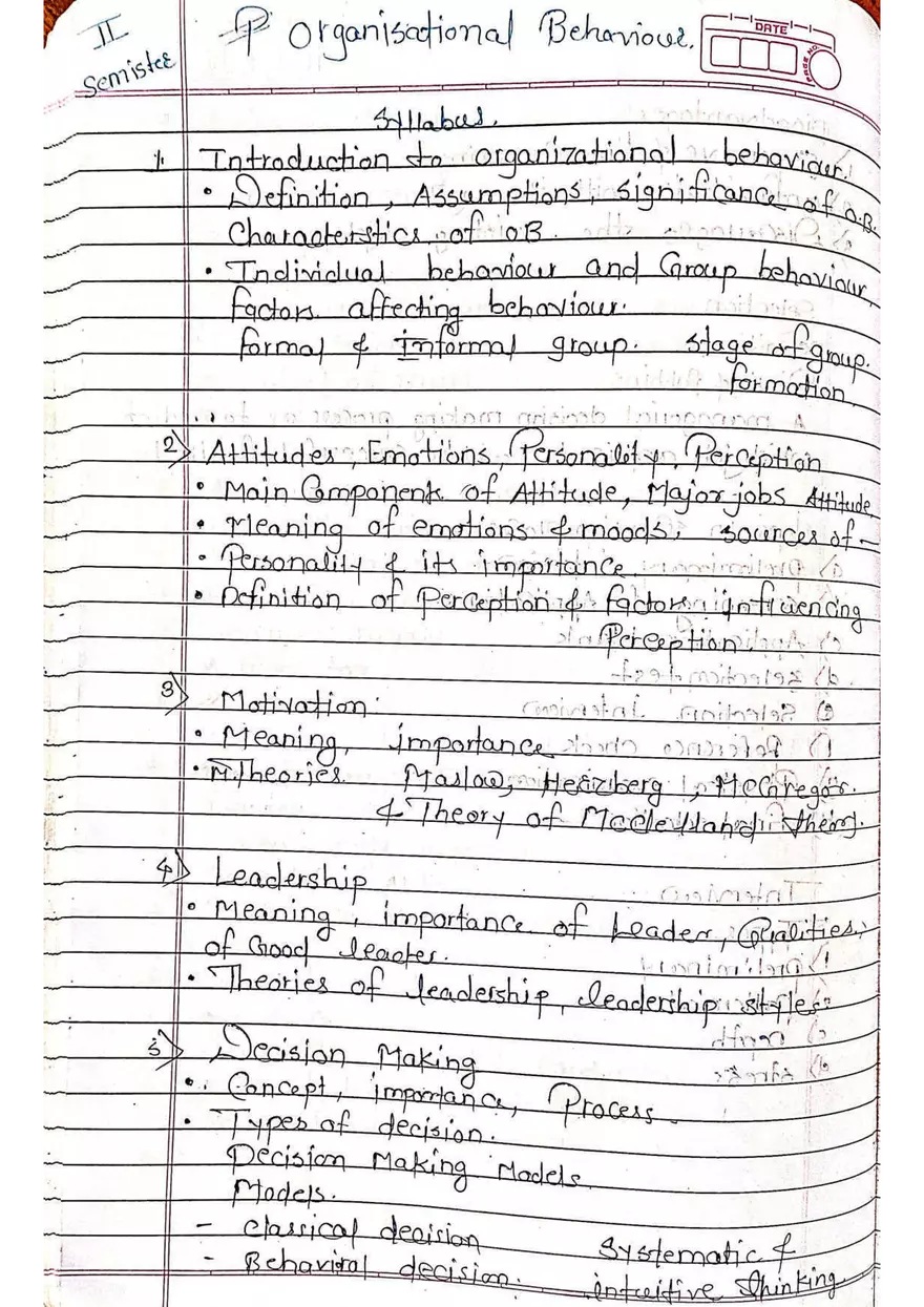 Organization Behavior - Page 1