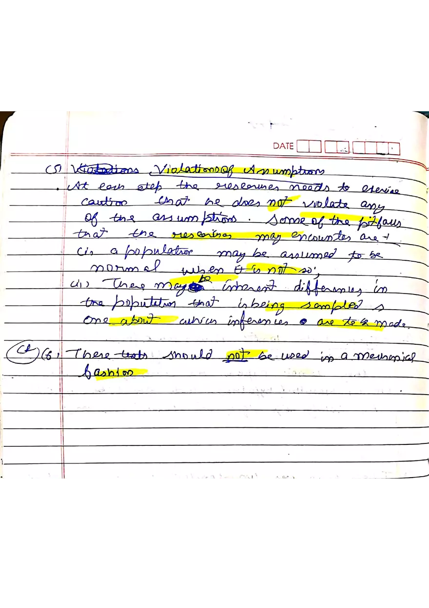 Hypothesis Testing Concepts and Theory Notes - Page 6