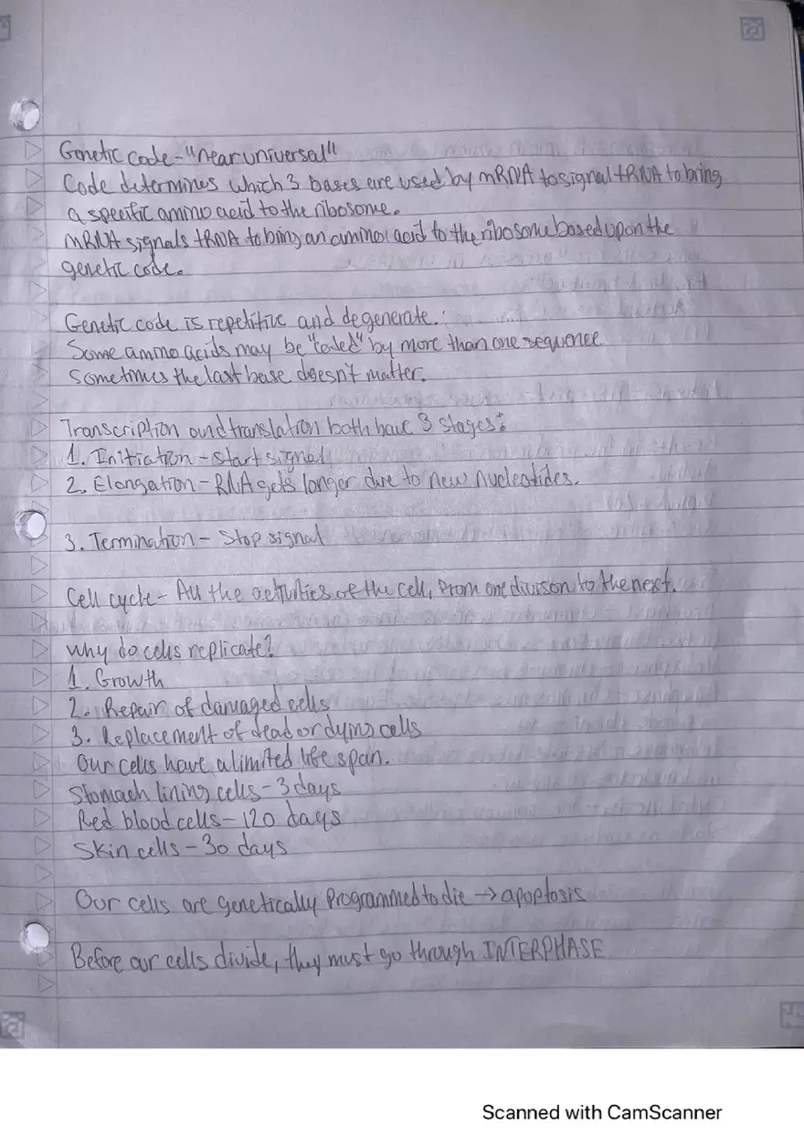 Lecture Note: Genetics, DNA Replication, and the Cell Cycle - Page 3