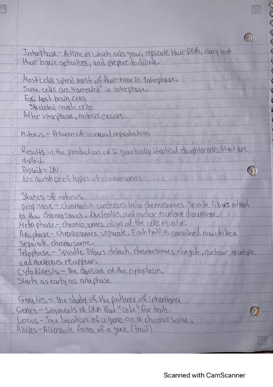 Lecture Note: Genetics, DNA Replication, and the Cell Cycle - Page 6