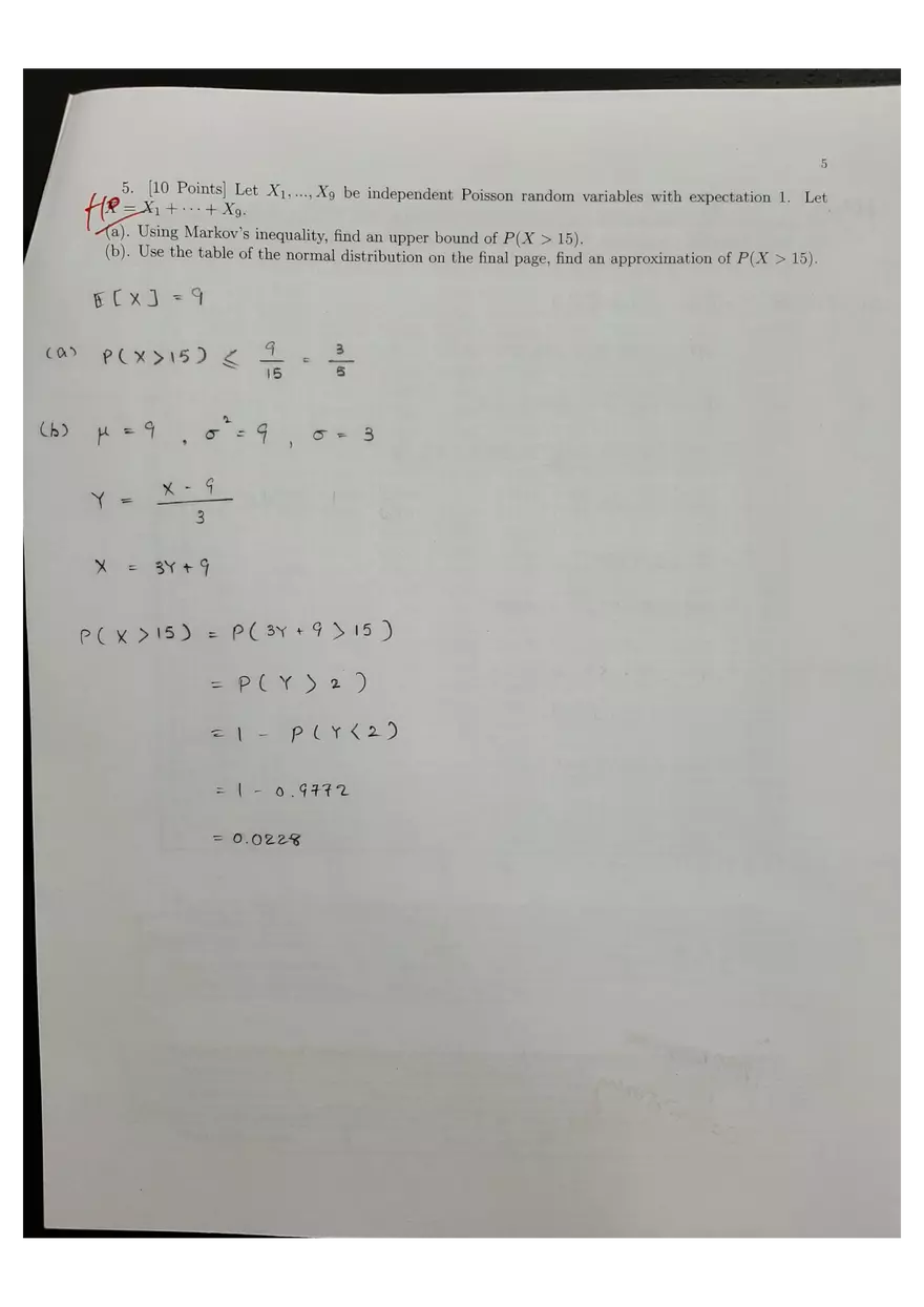 Introduction to Probability and Statistics. Test 3 - Page 5