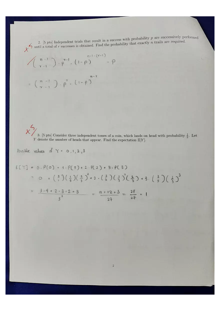 Introduction to Probability and Statistics. Test 2 - Page 2