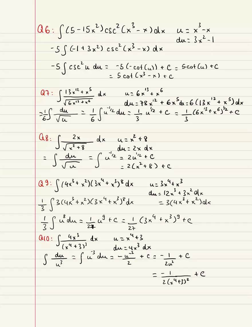 Integration By U Substitution (Homework) - Page 2