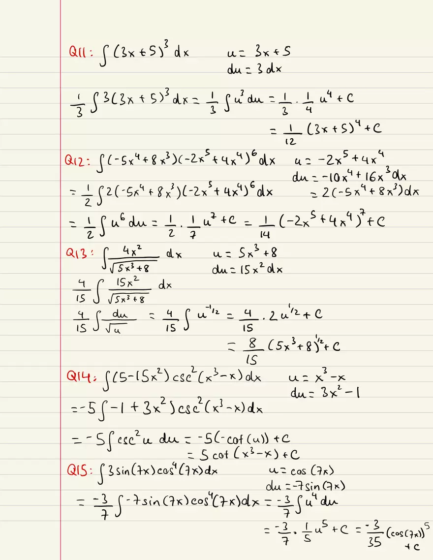 Integration By U Substitution (Homework) - Page 3