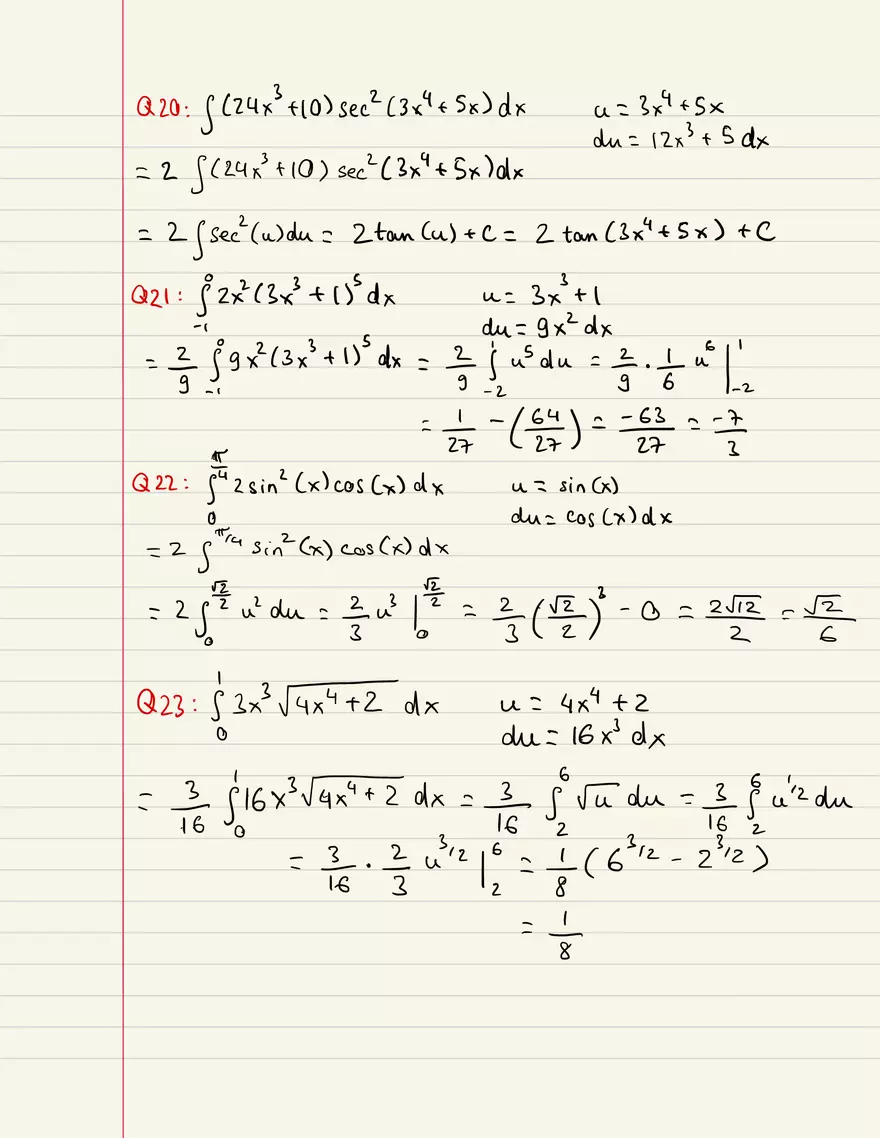 Integration By U Substitution (Homework) - Page 5