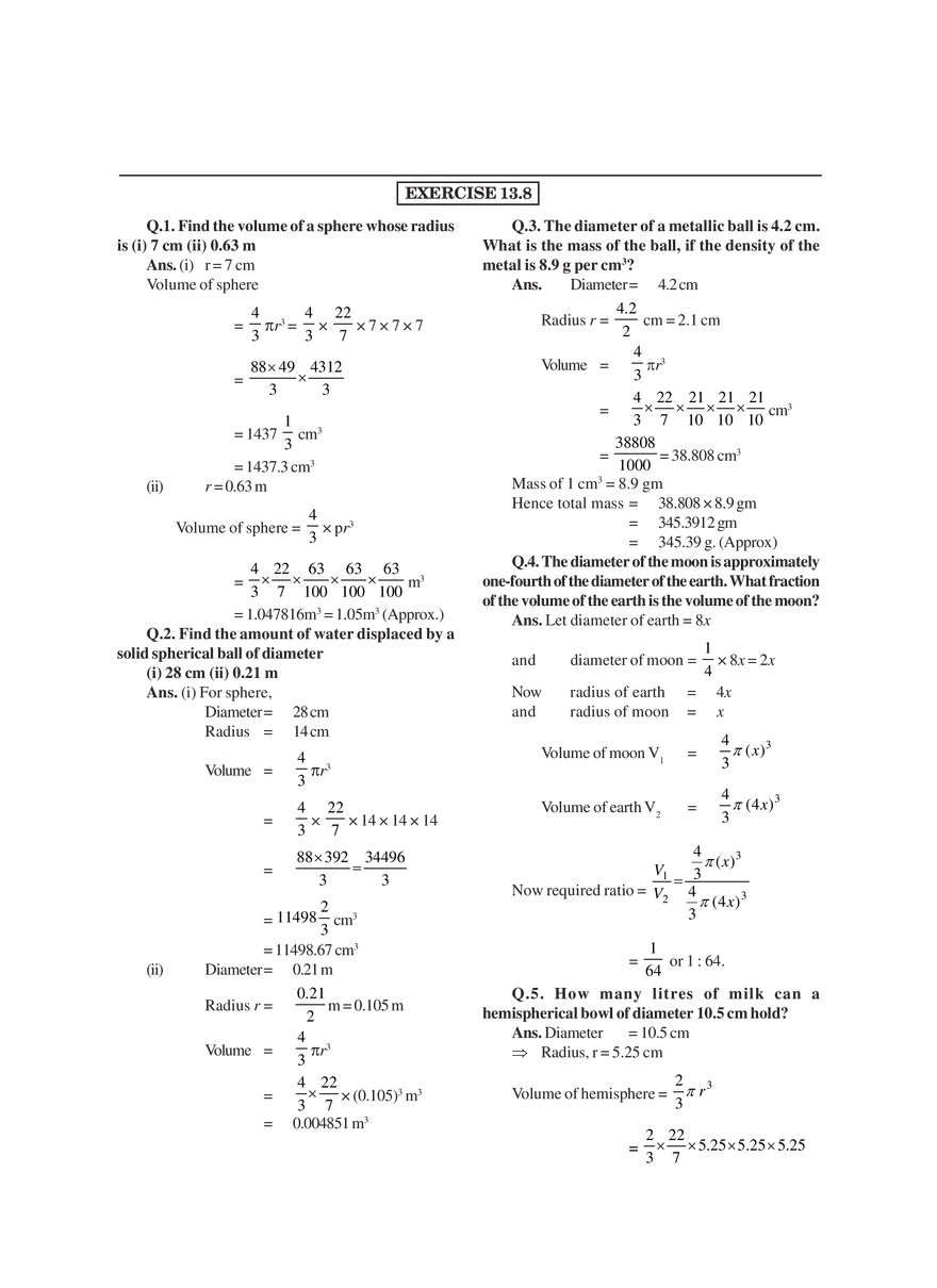 Surface Areas and Volumes - Page 7