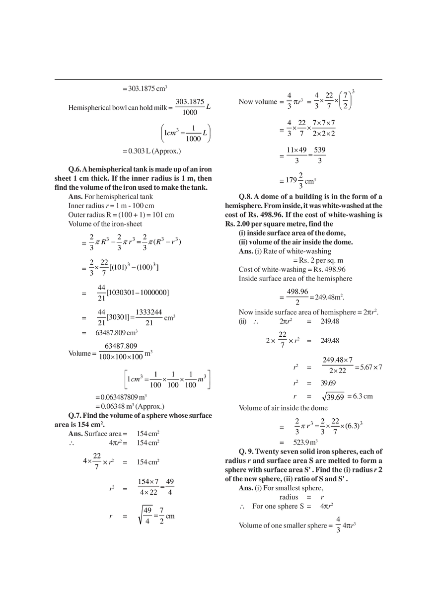 Surface Areas and Volumes - Page 8
