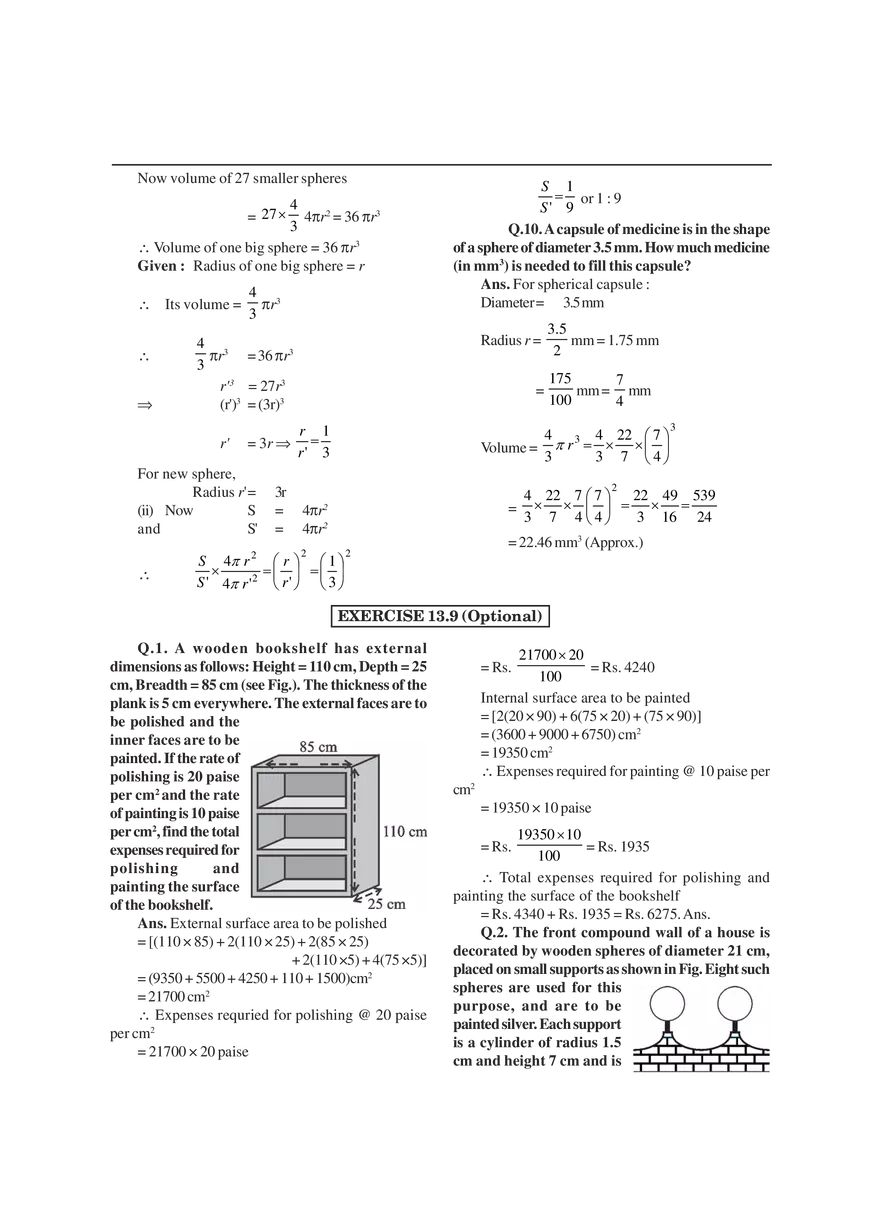 Surface Areas and Volumes - Page 9