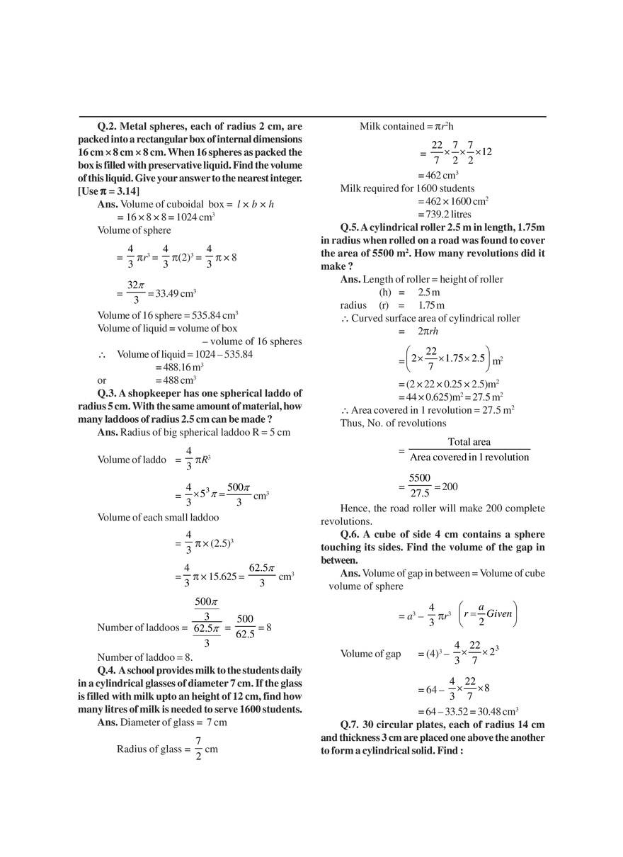 Surface Areas and Volumes - Page 11