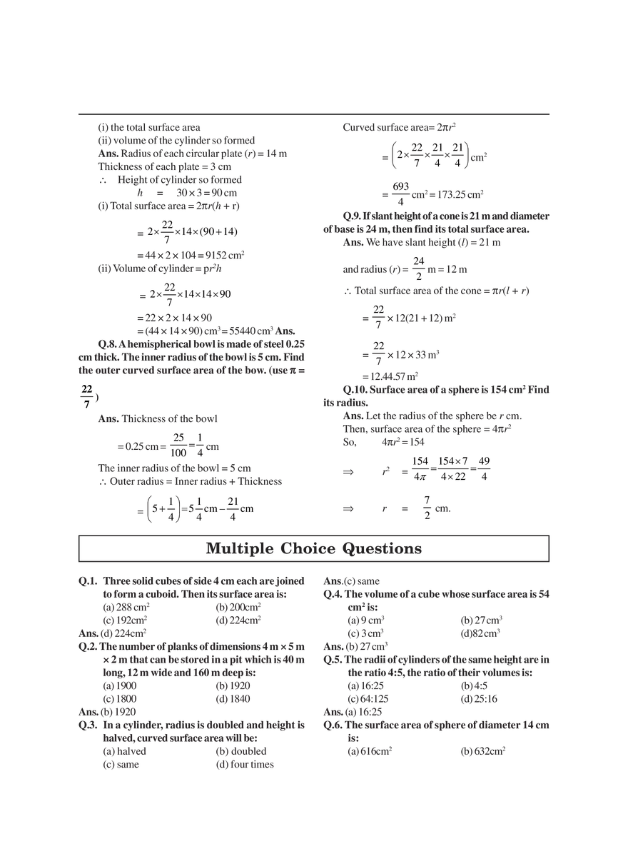 Surface Areas and Volumes - Page 12