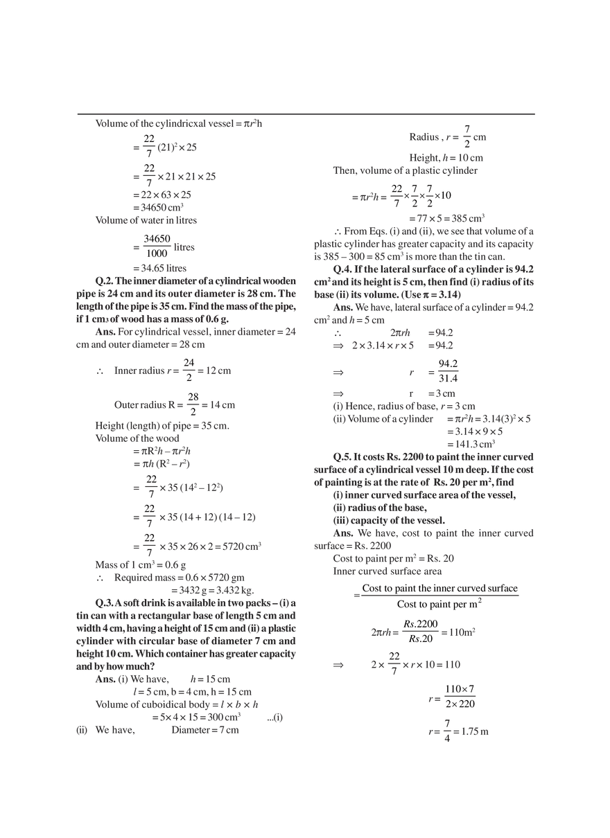 Surface Areas and Volumes - Page 3