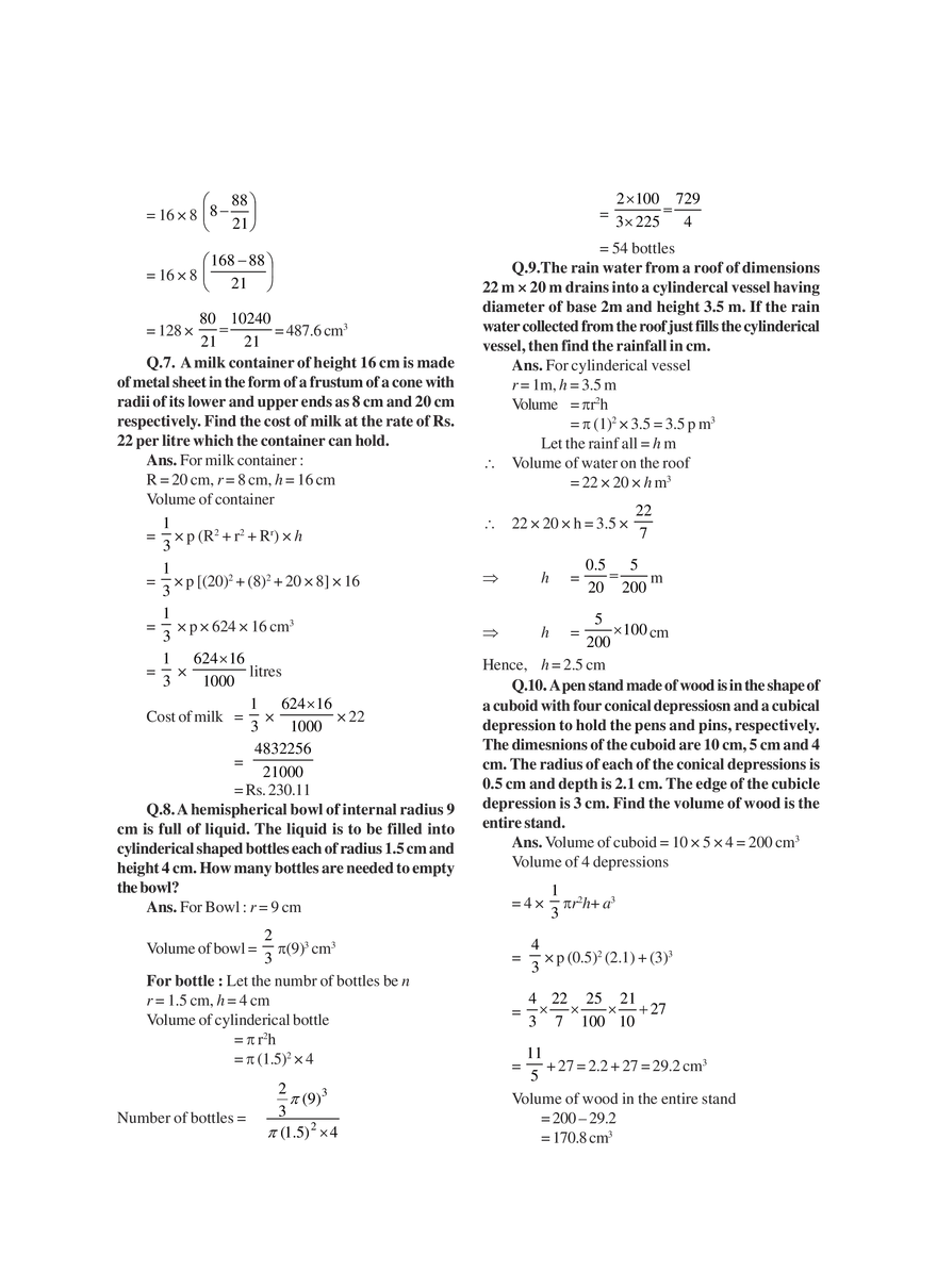 Chapter 13 Surface Areas and Volumes Exercises - Page 9