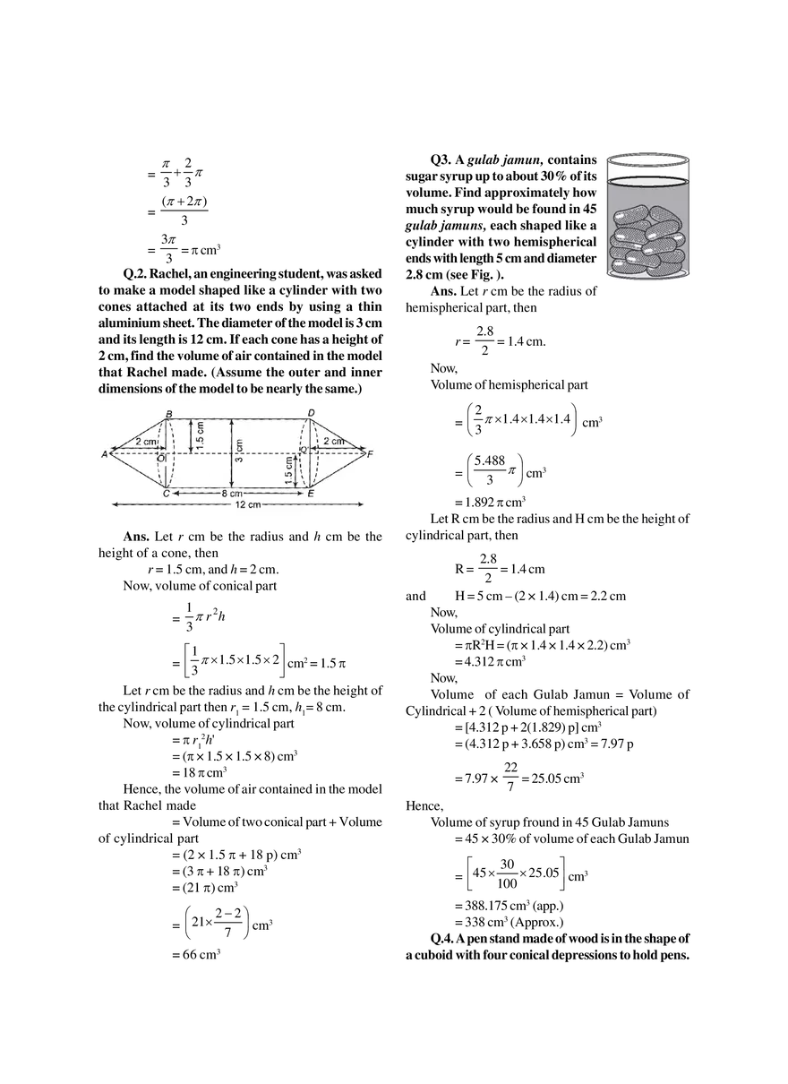 Chapter 13 Surface Areas and Volumes Exercises - Page 13