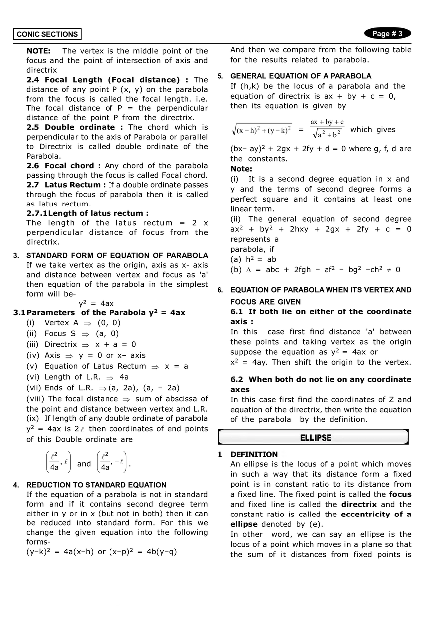 Conic Sections Answers - Page 7