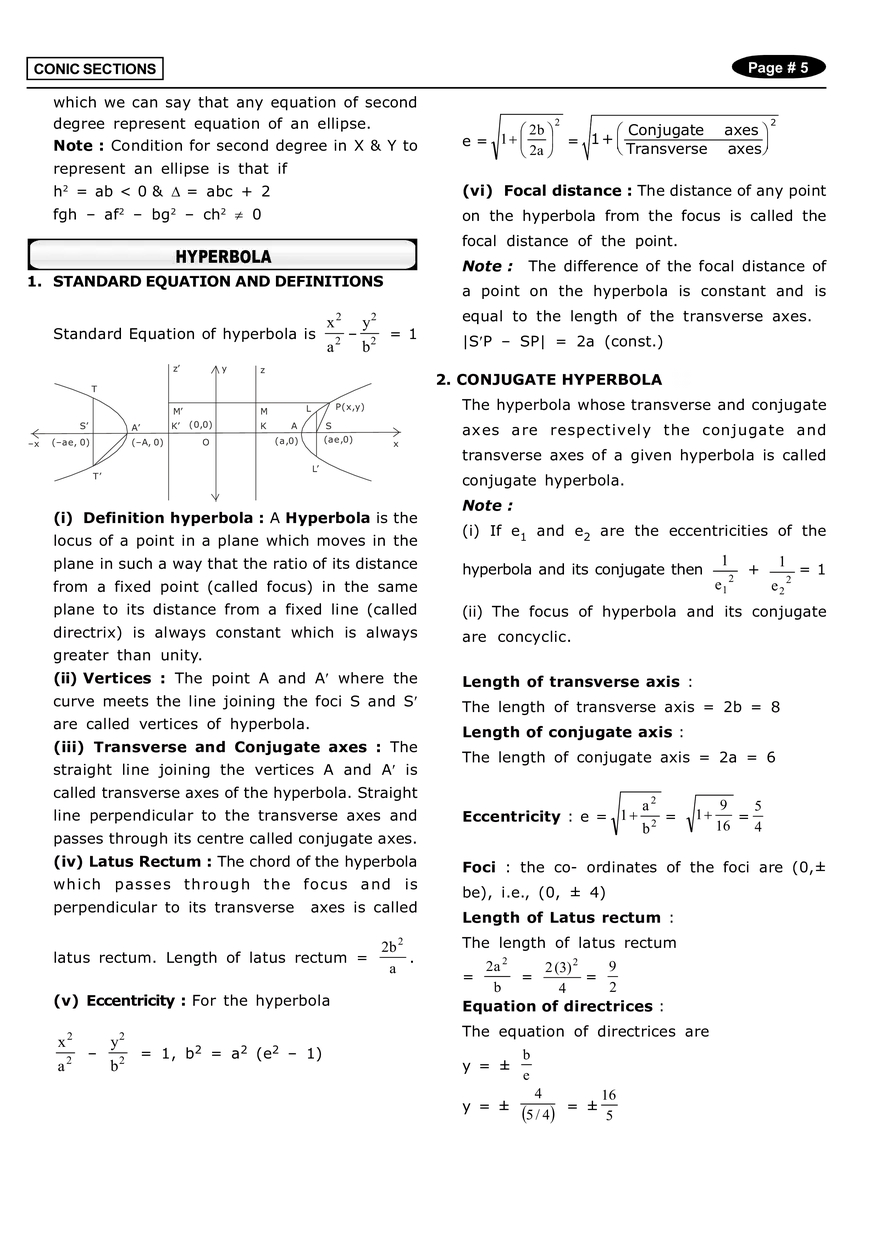 Conic Sections Answers - Page 9