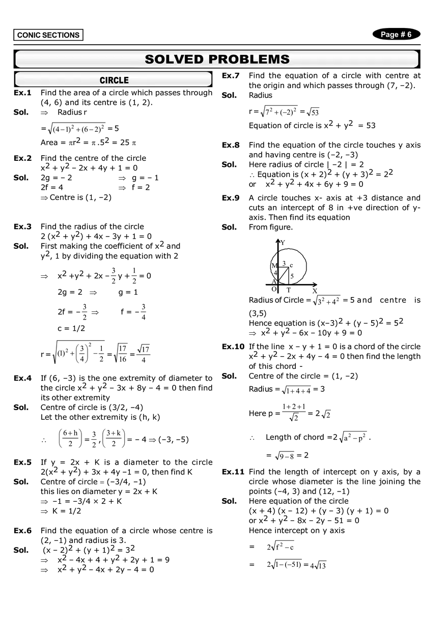 Conic Sections Answers - Page 10