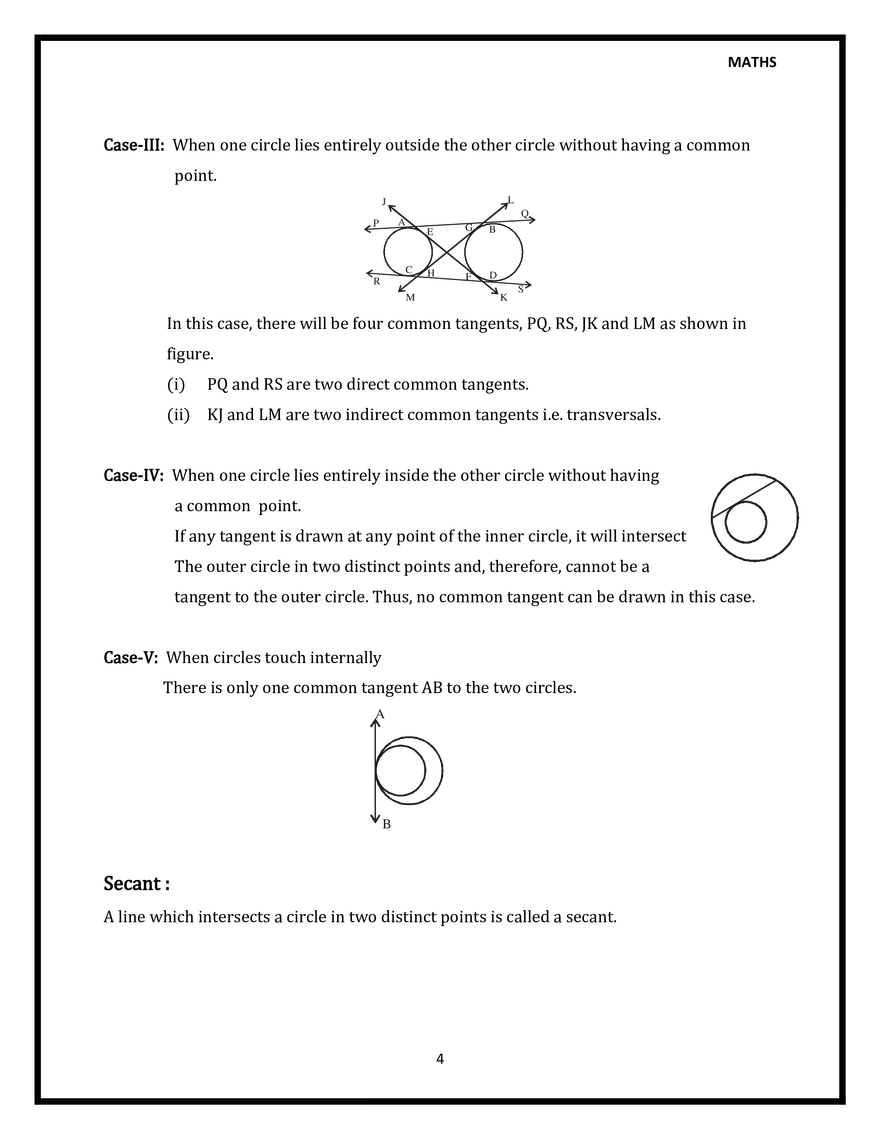 Properties of Tangent to a Circle (Theorem 1 and 2) - Page 4