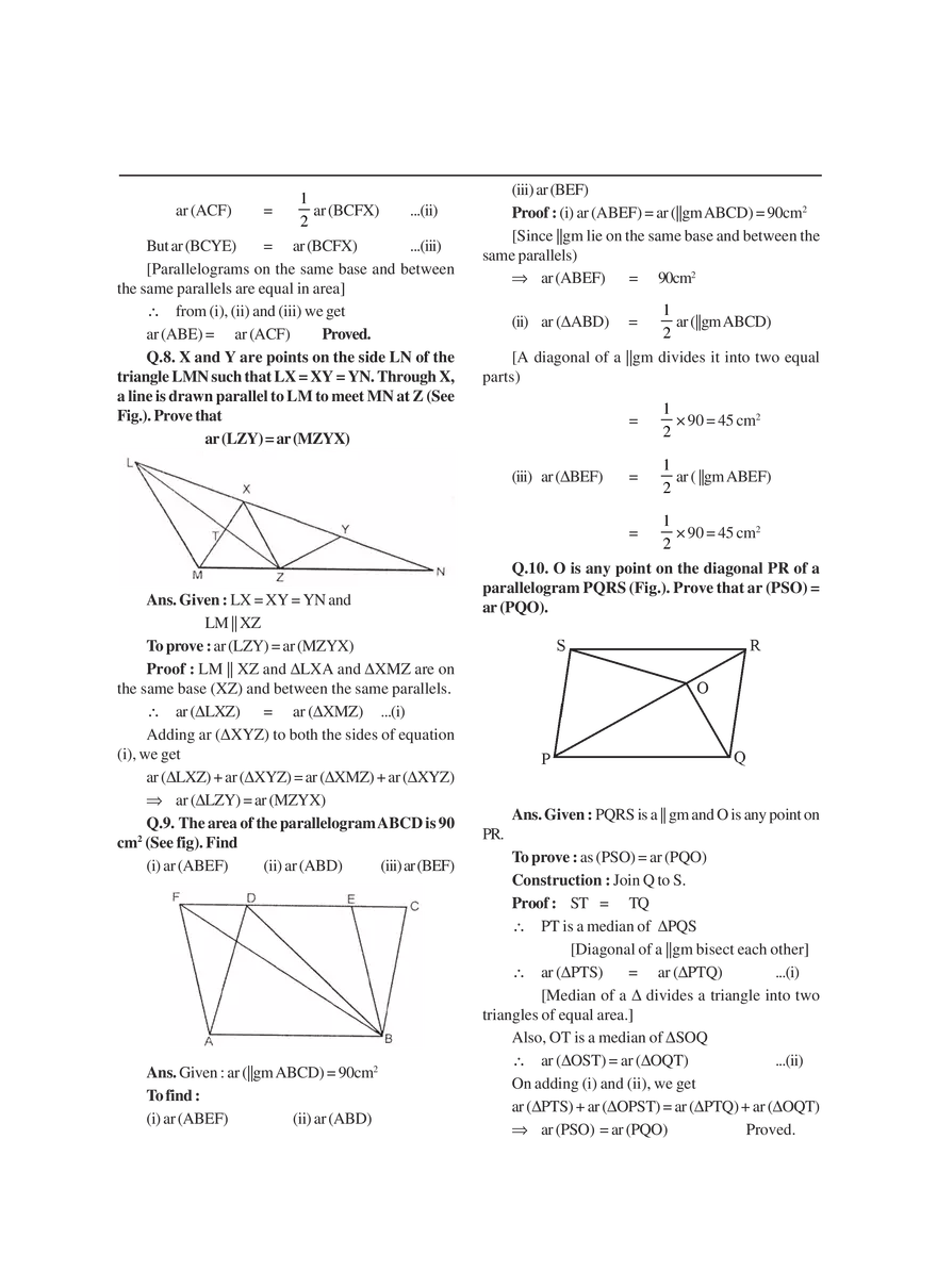 Areas of Parallelograms and Triangles Exercises - Page 8