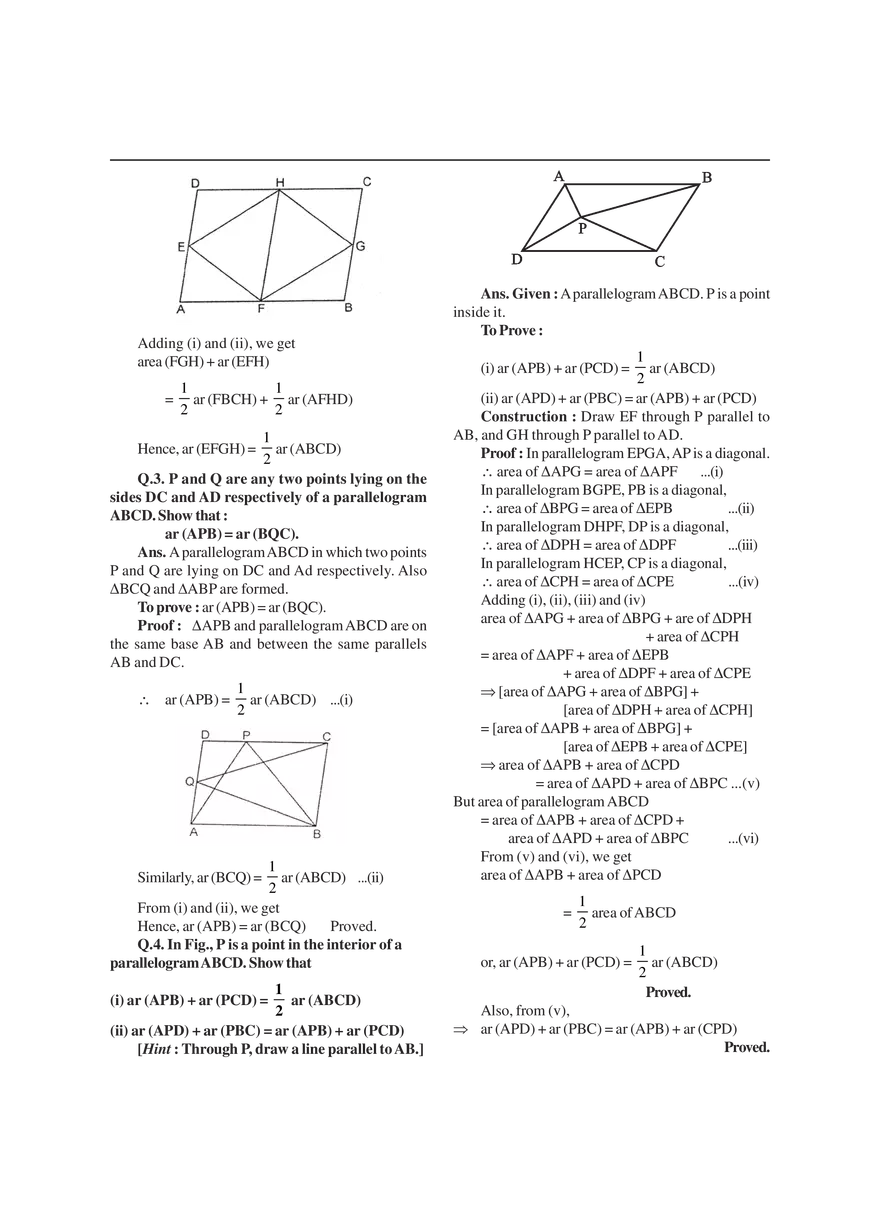 Areas of Parallelograms and Triangles Exercises - Page 10