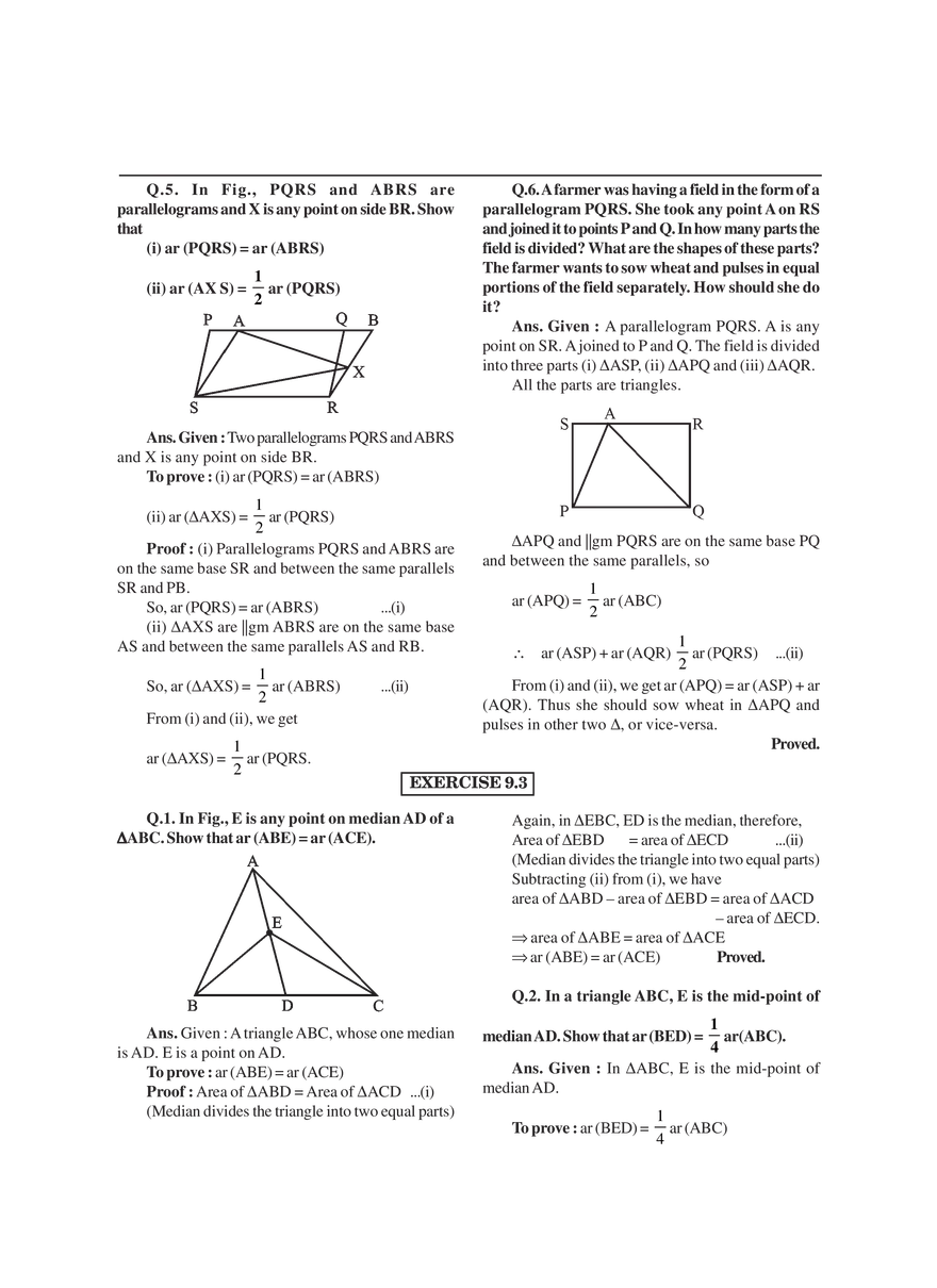 Areas of Parallelograms and Triangles Exercises - Page 11