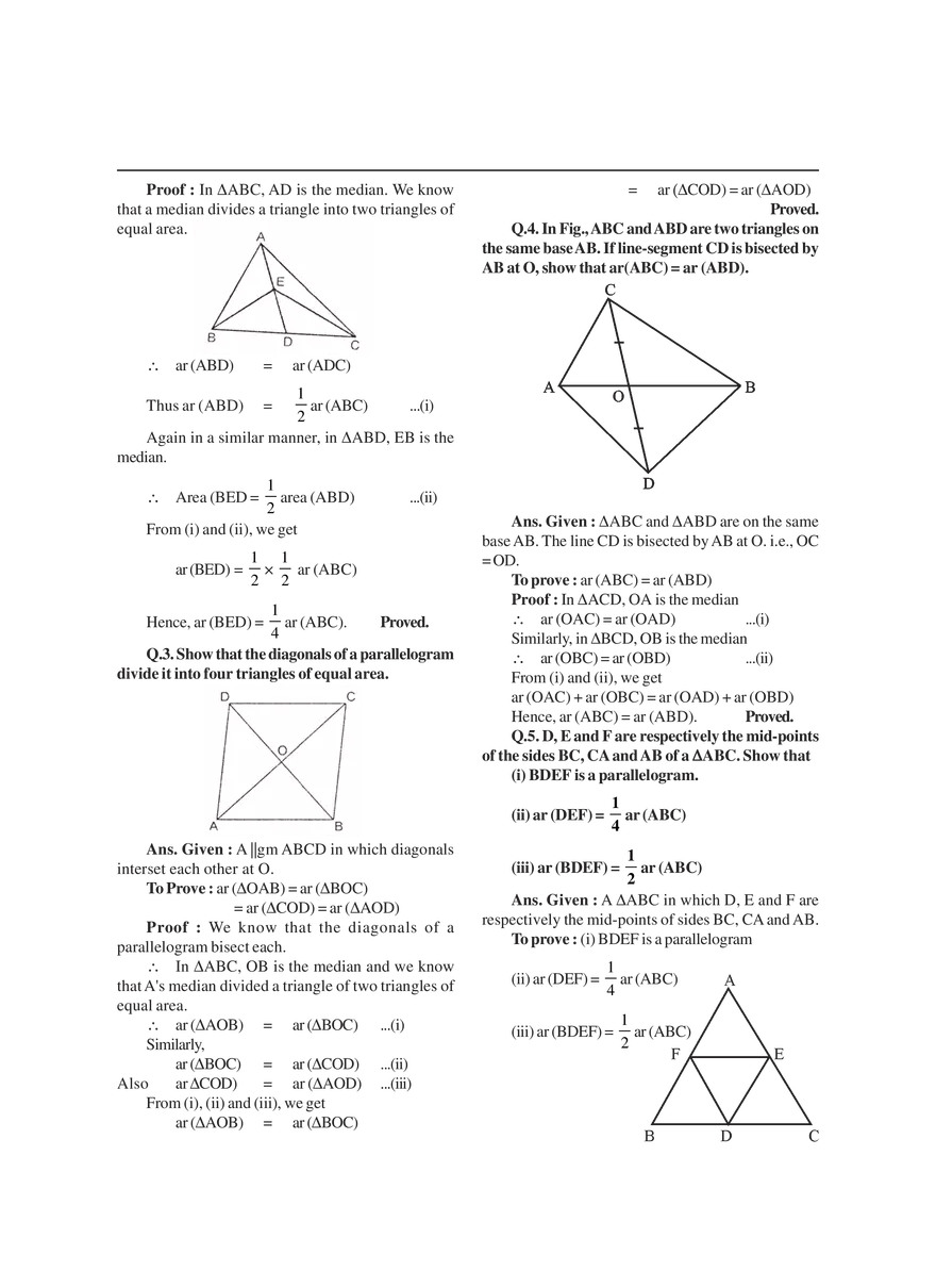 Areas of Parallelograms and Triangles Exercises - Page 12
