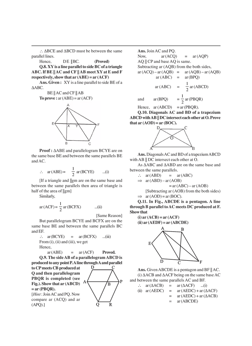 Areas of Parallelograms and Triangles Exercises - Page 14