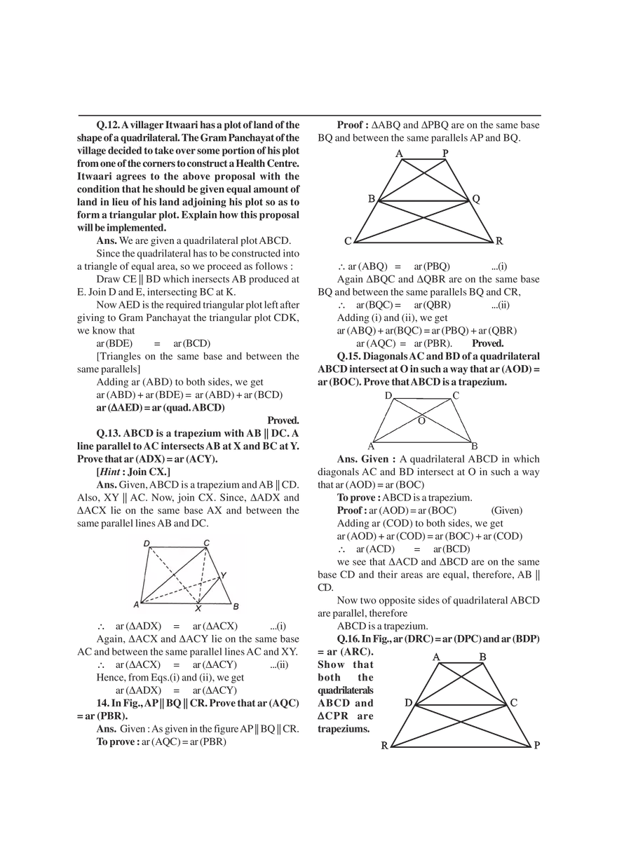Areas of Parallelograms and Triangles Exercises - Page 15