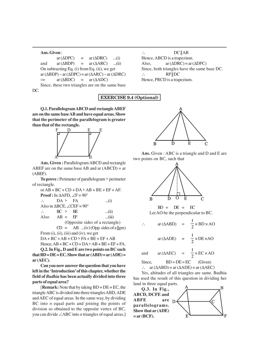 Areas of Parallelograms and Triangles Exercises - Page 16