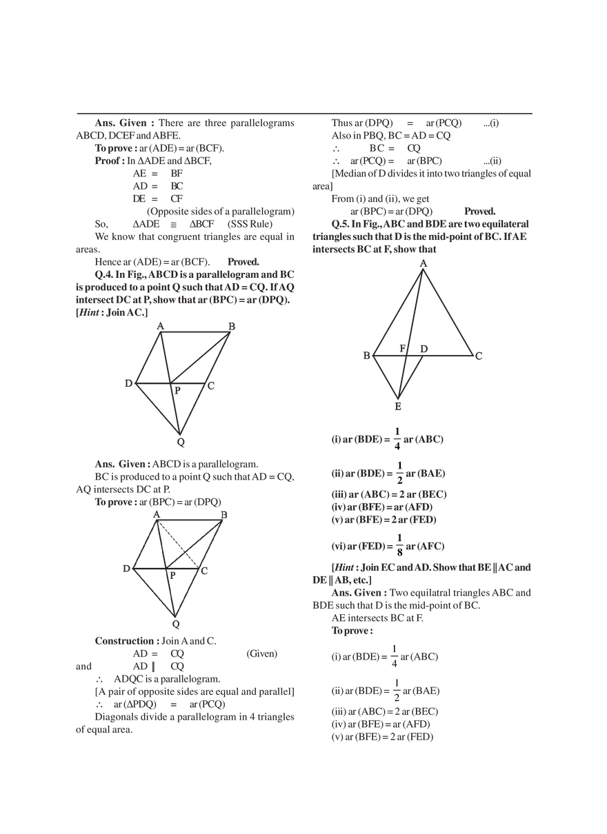 Areas of Parallelograms and Triangles Exercises - Page 17