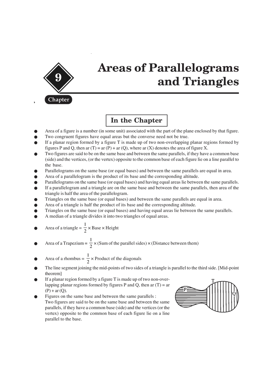 Areas of Parallelograms and Triangles Exercises - Page 1