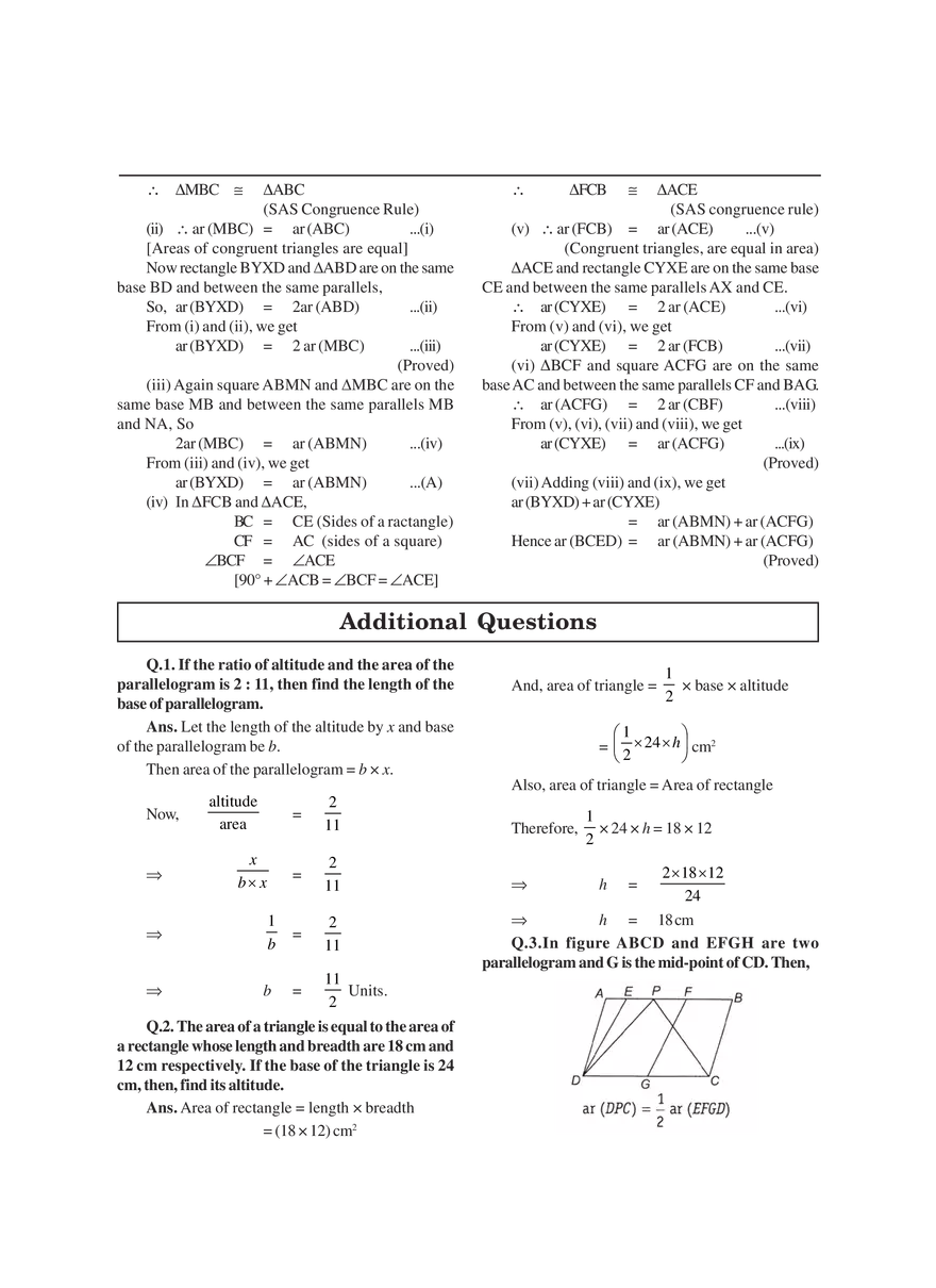Areas of Parallelograms and Triangles Exercises - Page 6
