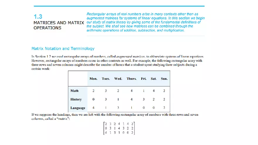 Matrices and Matrix Operations - Page 1