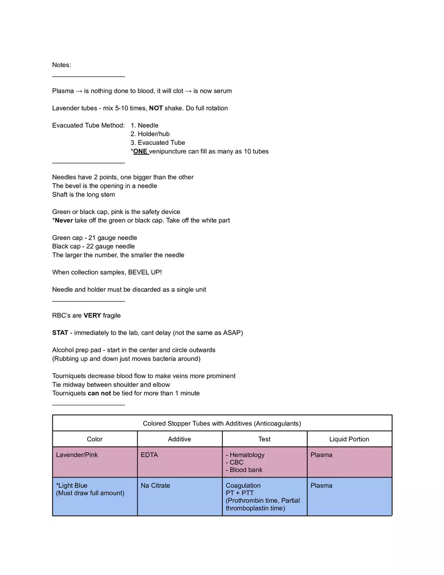 Phlebotomy Medical Terminology - Page 2