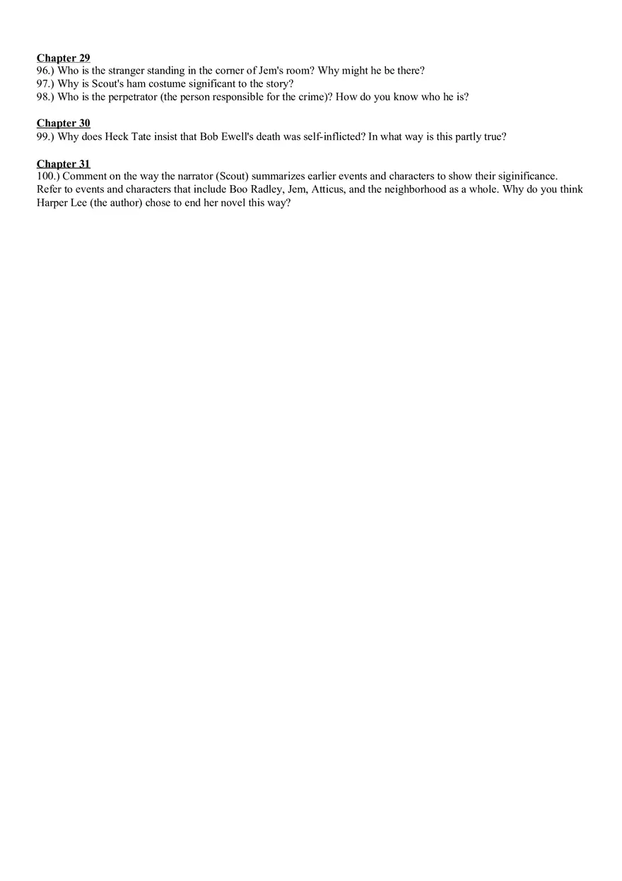 To Kill a Mockingbird Chapters 1-31 Questions - Page 5