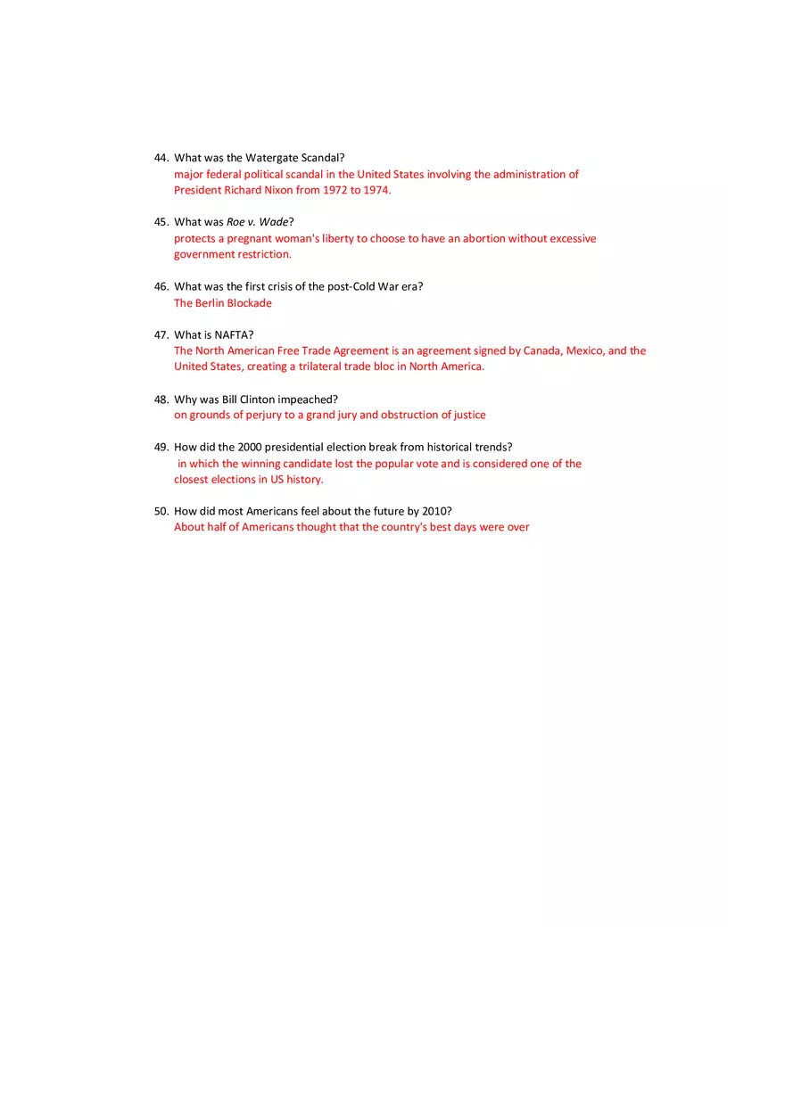 History Of The United States Since 1877 Final Study Sheet - Page 5