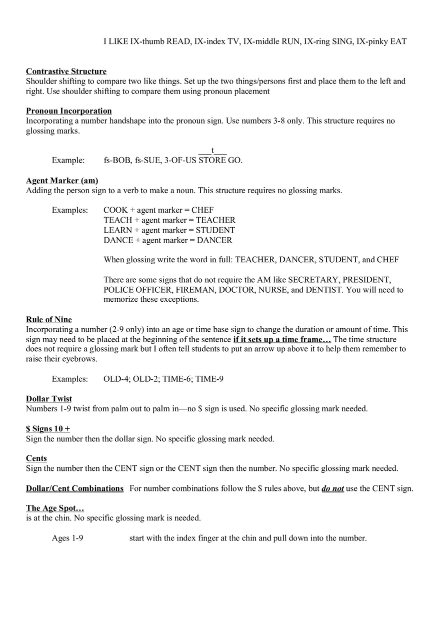 Grammar Rules - Information About ASL - Page 4