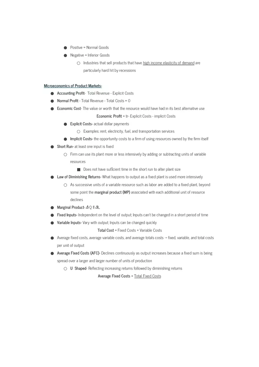 Microeconomics Final Exam Review Sheet Part 4 - Page 3