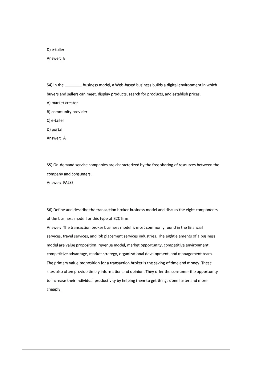 Chapter 2 E-commerce Business Models and Concepts (Answer Key) 2 - Page 8