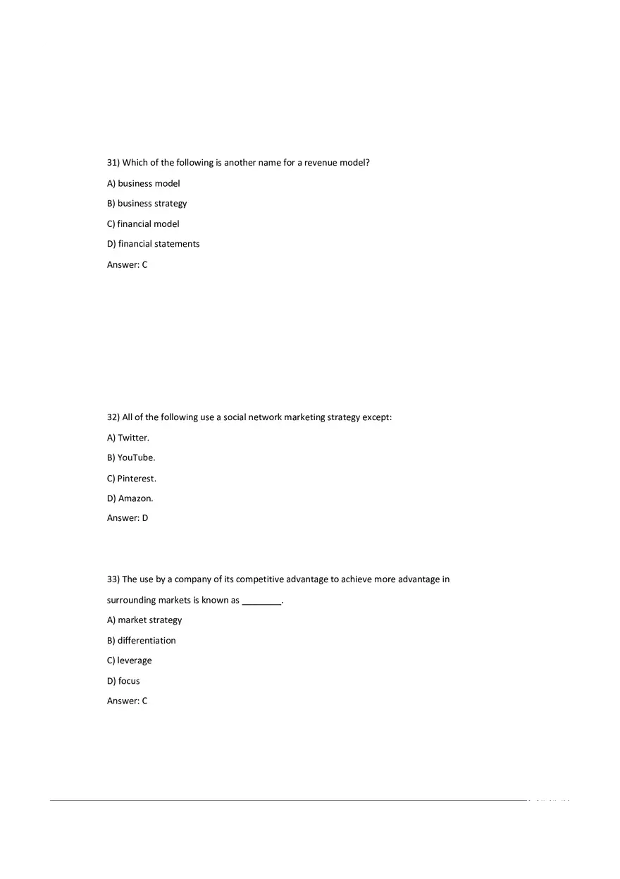 Chapter 2 E-commerce Business Models and Concepts (Answer Key) 2 - Page 1