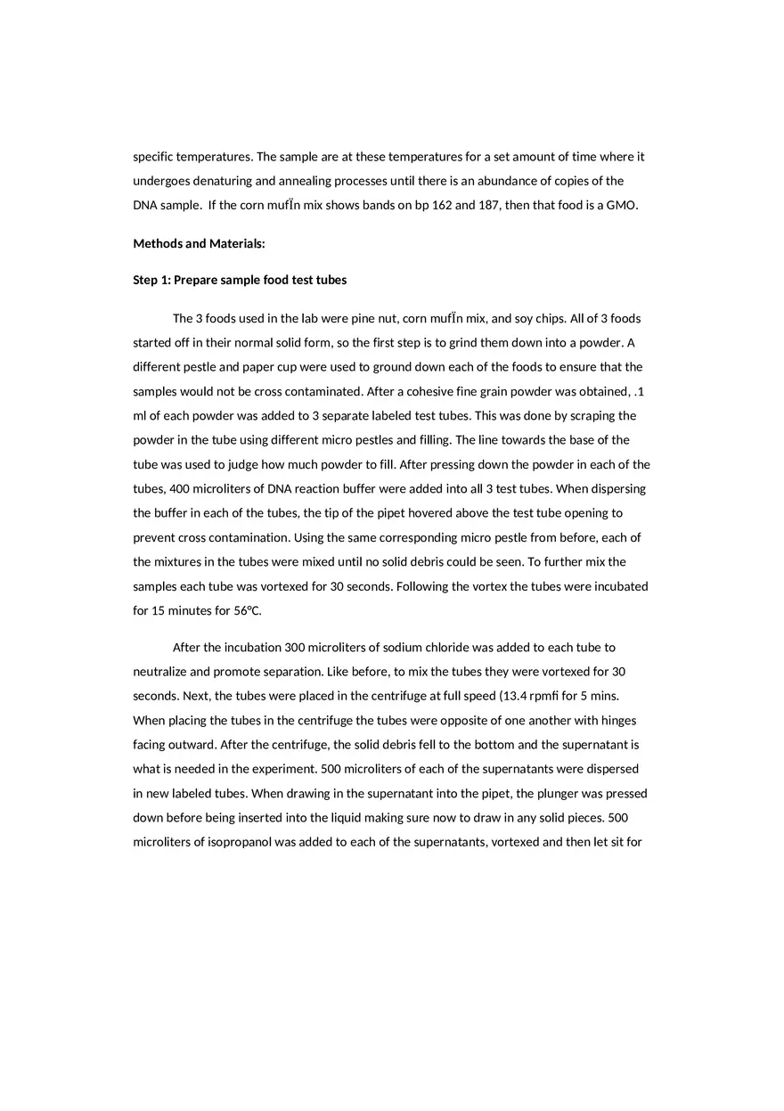 Detecting Genetically Modified Organisms Lab Report - Page 2