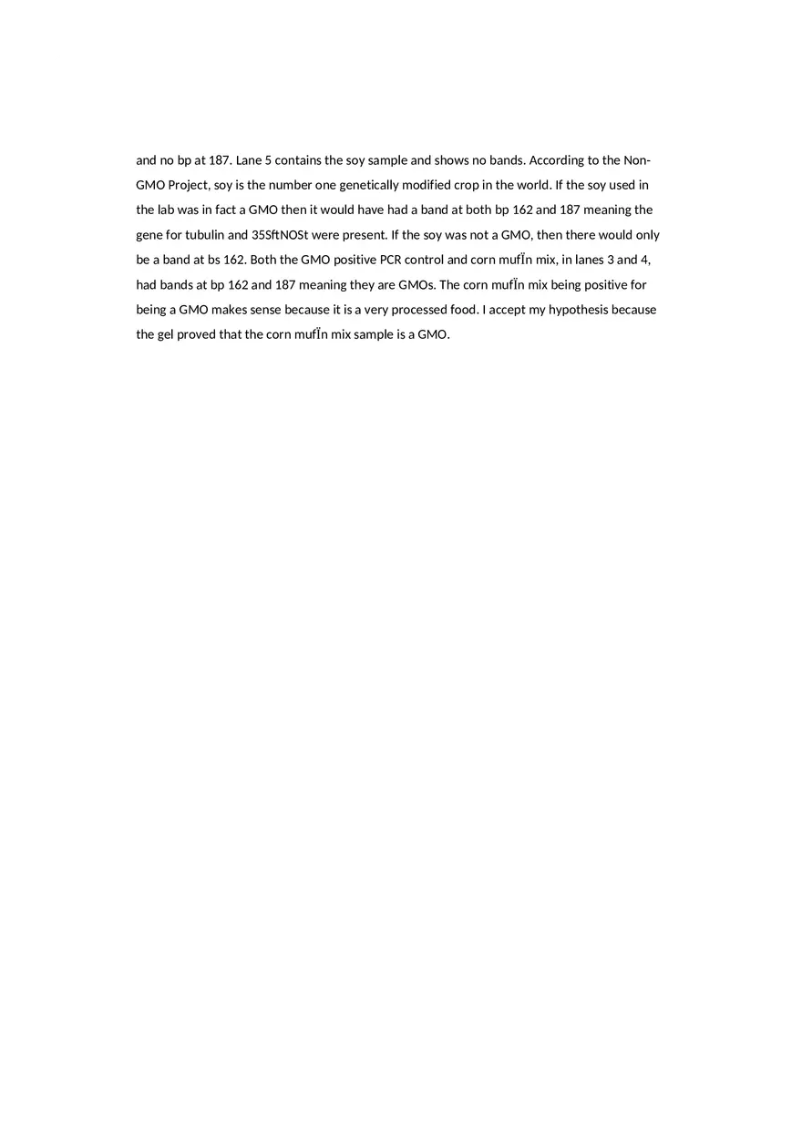 Detecting Genetically Modified Organisms Lab Report - Page 5